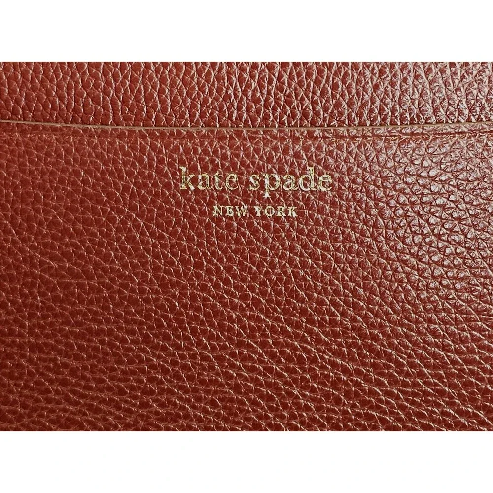 Kate Spade Wine Colored Front Slip Pocket Zippered Closure Wristlet Purse NWOT - Picture 2 of 8